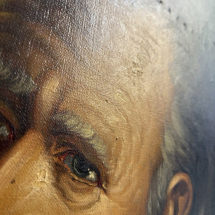Antique Oil Painting Bearded Man Portrait with Red Robe Dutch Portraiture - HollandArtShop