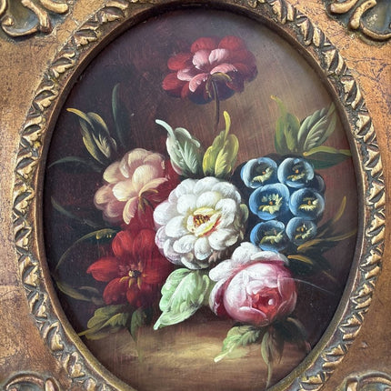 Antique Oil Painting Flowery Still Life "Floral Arrangement" Classic Small Art - Holland Art Shop