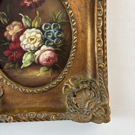 Antique Oil Painting Flowery Still Life "Floral Arrangement" Classic Small Art - Holland Art Shop