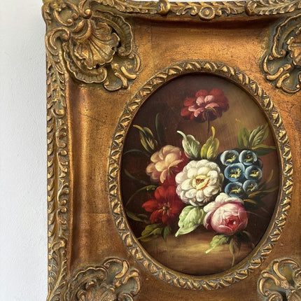 Antique Oil Painting Flowery Still Life "Floral Arrangement" Classic Small Art - Holland Art Shop
