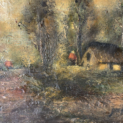 Antique “SEASONS IN AUTUMN” Oil Painting Countryside Landscape 19th Century - HollandArtShop