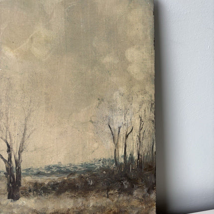 Antique “WINTER PATH THROUGH THE TREES” Oil Painting – 19th Century Dutch - HollandArtShop