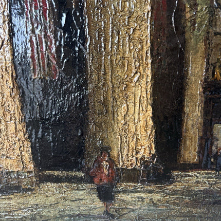 Atmospheric Church Interior Oil Painting with Light by A.J. Zwart - HollandArtShop