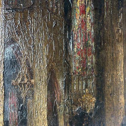 Atmospheric Church Interior Oil Painting with Light by A.J. Zwart - HollandArtShop