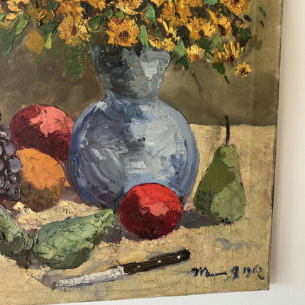 Authentic Floral Still Life Oil Painting "Sunflower Vase" Intriguing Medium Art - HollandArtShop