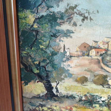 Authentic 'Hill Scene' Mid 20th Century Stunning Mountain View Oil Painting - HollandArtShop