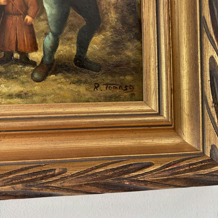Authentic Oil Painting Figurative "Village Procession" Original Medium Artwork - HollandArtShop