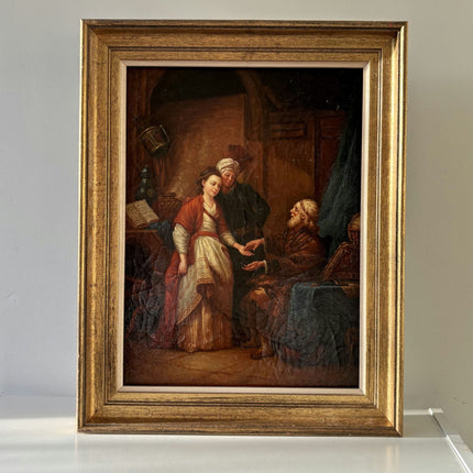 Authentic Oil Painting Figurative "Wise Old Man" Remarkable Medium Artwork - HollandArtShop