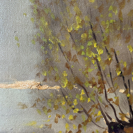 Authentic Oil Painting Landscape "Willow Tree" Traditional Medium Art - HollandArtShop
