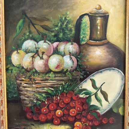 Authentic Oil Painting Still Life "Fruit Basket" Remarkable Medium Artwork - Holland Art Shop