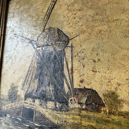 Authentic Oil Painting "Windmill Structure" Expressive Medium Artwork - HollandArtShop
