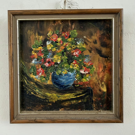 Classic Floral Still Life Oil Painting "Blue Vase" Expressive Small Artwork Holland Art Shop