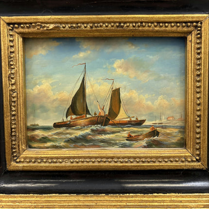 Refined Seascape Oil Painting "Sailing Boat" Detailed Small Art Holland Art Shop