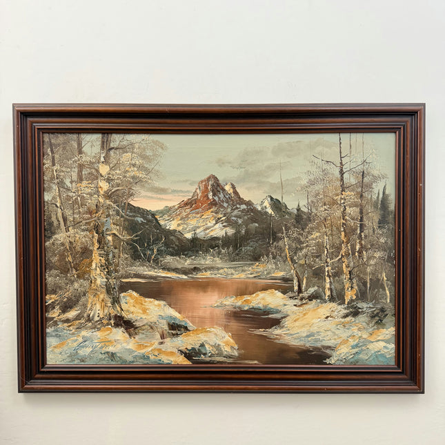 Detailed Landscape Oil Painting "Snowy Mountain" Expressive Large Art Holland Art Shop