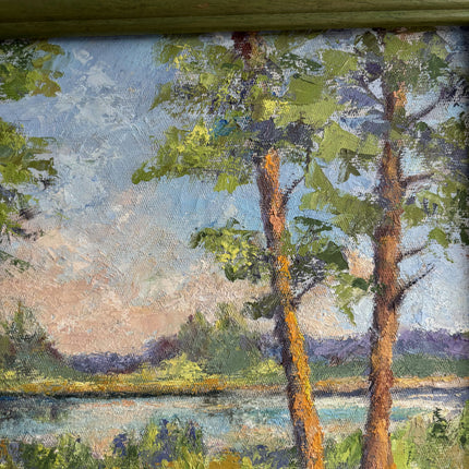 Classic Landscape Oil Painting "Birch Trees" Rustic Small Art Holland Art Shop