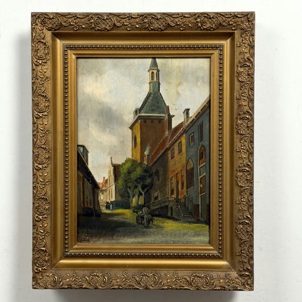 Original Cityscape Oil Painting "Town Carriage" Timeless Artwork Holland Art Shop
