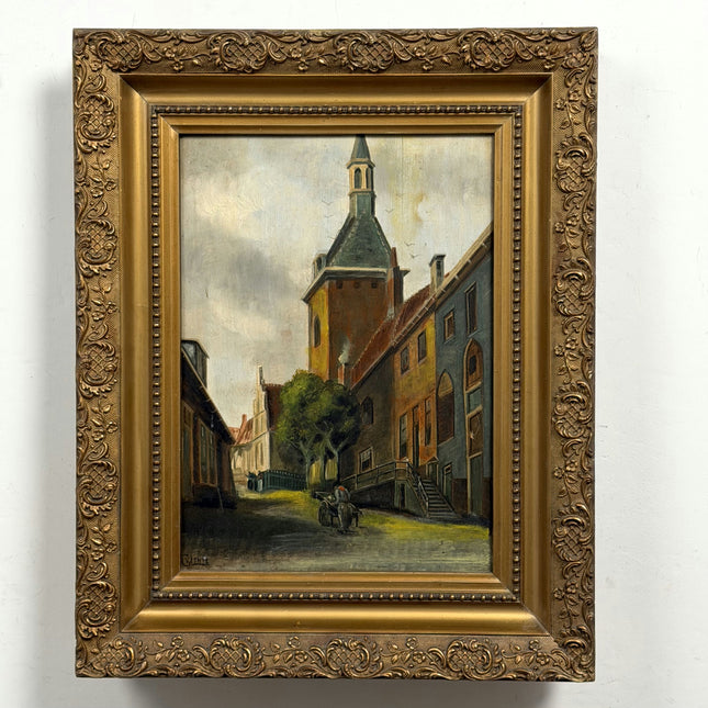 Original Cityscape Oil Painting "Town Carriage" Timeless Artwork Holland Art Shop