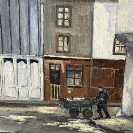 Expressive Cityscape Oil Painting "City Street" Rustic Art Holland Art Shop