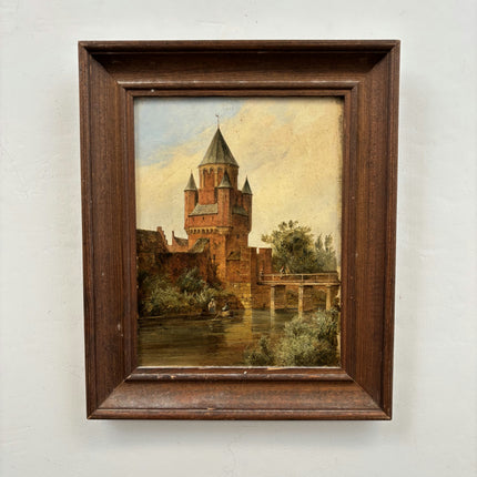 Traditional Cityscape Oil Painting "Cardboard Backing" Elegant Small Artwork Holland Art Shop