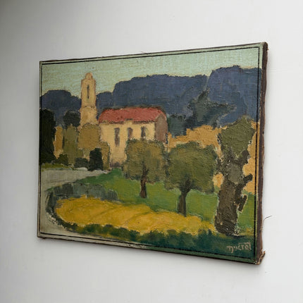 Marcel Ducret Refined Landscape Oil Painting "Village Church" Classic Art Holland Art Shop