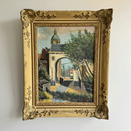 Elegant Cityscape Oil Painting "Arched Gateway" Handcrafted Artwork Holland Art Shop