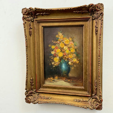 Handcrafted Floral Still Life Oil Painting "Blue Vase" Refined Artwork Holland Art Shop