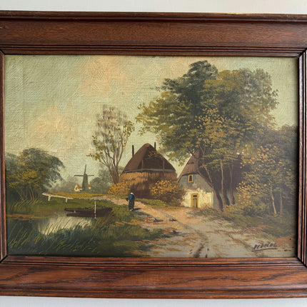 Traditional Landscape Oil Painting "Thatched Cottage" Authentic Artwork Holland Art Shop