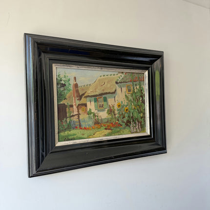 Rustic Landscape Oil Painting "Thatched Cottage" Timeless Art Holland Art Shop
