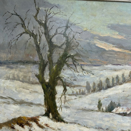 Expressive Winter Landscape Oil Painting "Snowy Trees" Detailed Art Holland Art Shop