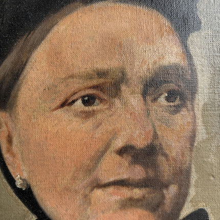 19th Century Antique Portrait Oil Painting "Elderly Woman" Artwork Holland Art Shop