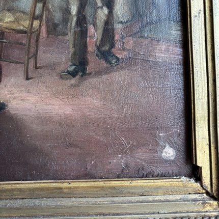19th Century Antique Figurative Oil Painting "Weeping Woman" Art Holland Art Shop