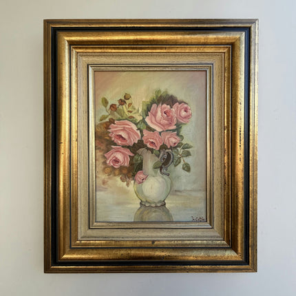Traditional Floral Still Life Oil Painting "Pink Roses" Elegant Artwork Holland Art Shop