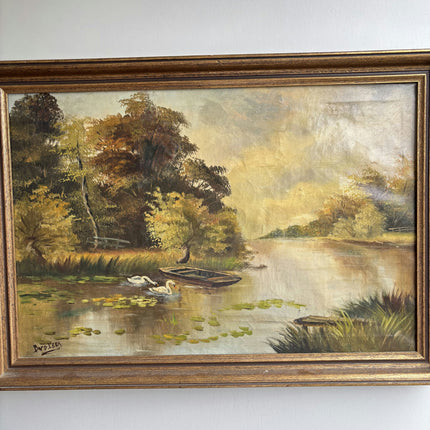 Detailed Still Life Oil Painting "Pair Of Swans" Expressive Artwork Holland Art Shop