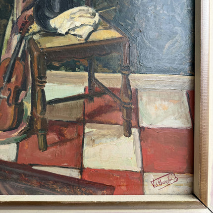 Expressive Still Life Oil Painting "Violin Chair" Original Artwork Holland Art Shop