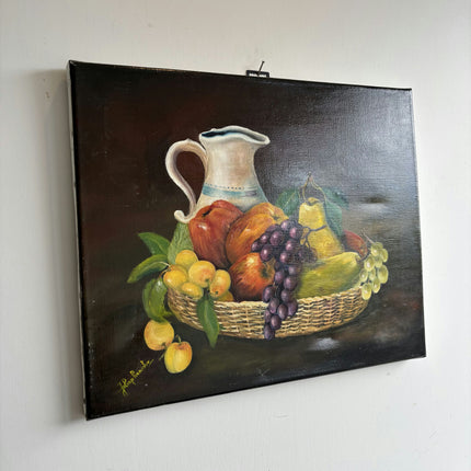 Elegant Still Life Oil Painting "Fruit Basket" Refined Artwork Holland Art Shop