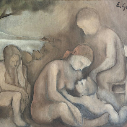 Elegant Figurative Oil Painting "Nursing Mother" Timeless Artwork Holland Art Shop
