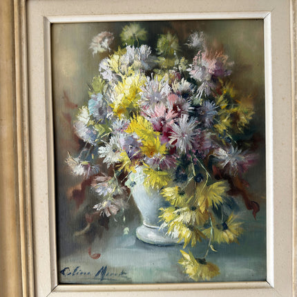 19th Century Oil Painting Floral Still Life "Flower Bouquet" Small Art Holland Art Shop