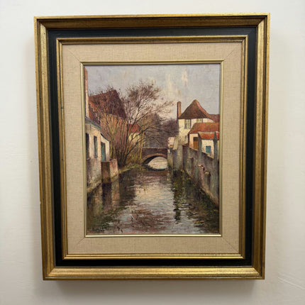 Handcrafted Cityscape Oil Painting "Stone Bridge" Timeless Large Artwork Holland Art Shop