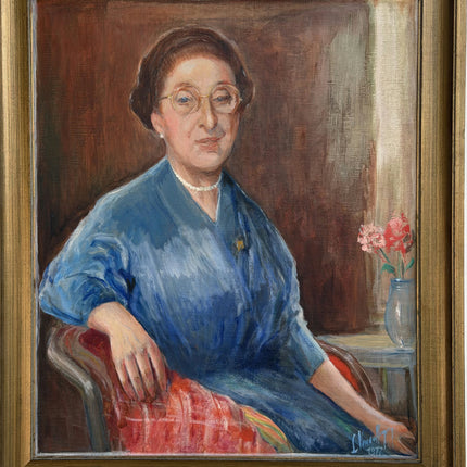 Original Portrait Oil Painting "Seated Woman" Rustic Art Holland Art Shop