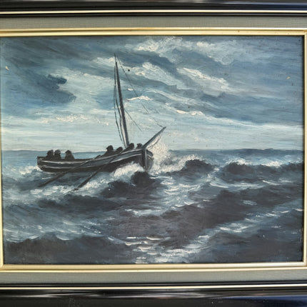 Expressive Seascape Oil Painting "Sailing Boat" Traditional Artwork Holland Art Shop