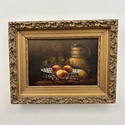 Authentic Still Life Oil Painting "Peach Plate" Rustic Art Holland Art Shop
