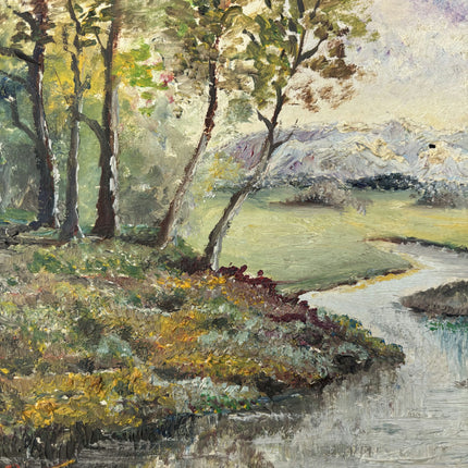 Timeless Landscape Oil Painting "Meandering Stream" Vintage Art Holland Art Shop