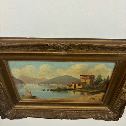 Detailed Seascape Oil Painting "Ornate Frame" Authentic Artwork Holland Art Shop