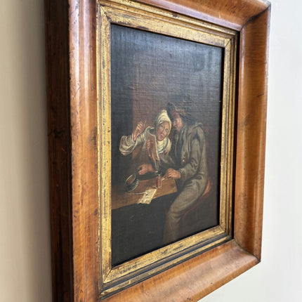 Refined Figurative Oil Painting "Seated Couple" Vintage Art Holland Art Shop