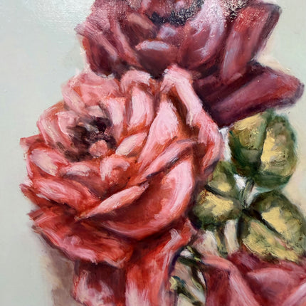 Traditional Floral Still Life Oil Painting "Pink Roses" Authentic Artwork Holland Art Shop