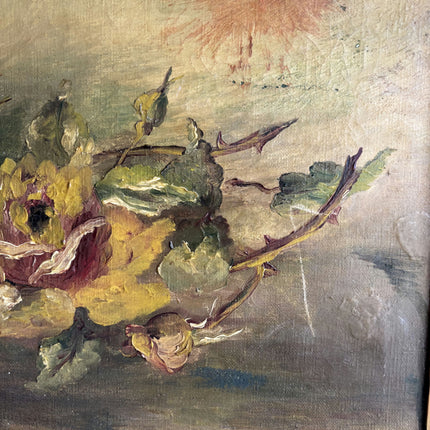 1936 Floral Still Life Oil Painting "Yellow Roses" Art Holland Art Shop