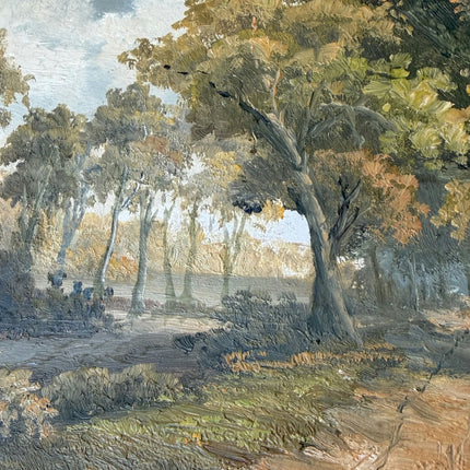 Vintage Oil Painting Landscape "Autumn Pathway" Refined Small Art Holland Art Shop