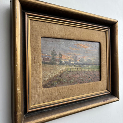 Detailed Landscape Oil Painting "Framed Painting" Authentic Small Art Holland Art Shop