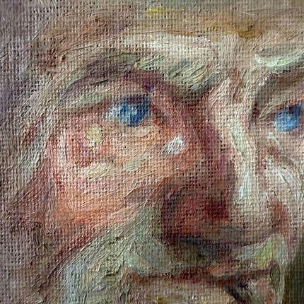 Elegant Portrait Oil Painting "Man Smoking" Vintage Small Art Holland Art Shop