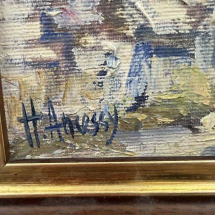Elegant Landscape Oil Painting "Cypress Trees" Rustic Small Artwork Holland Art Shop
